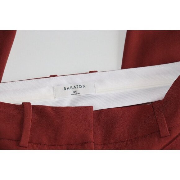 Aritzia Babaton Atelier Burgundy Red Size 00 Trouser Elastic Cuff Work Pant $148 - Picture 2 of 5